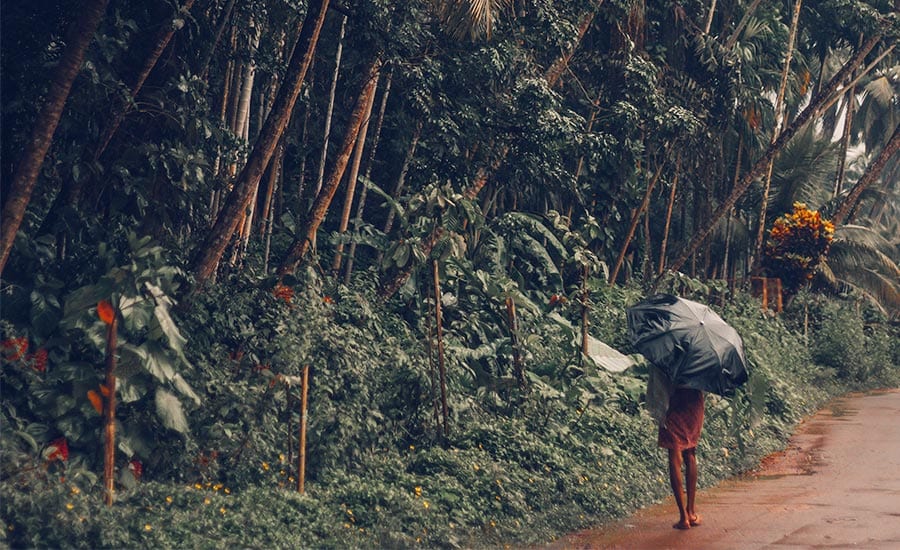 Regen in Mangaluru, Indien
